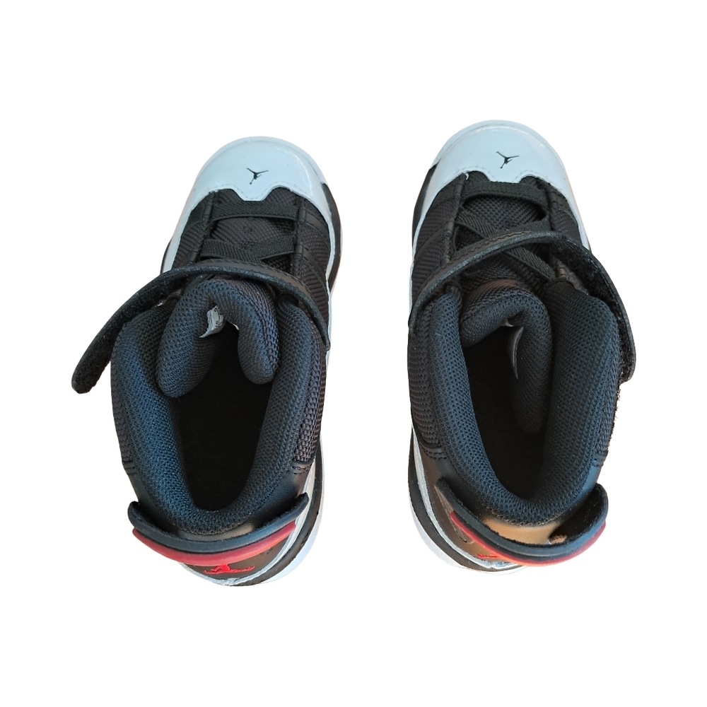 Jordan 6 Rings (TD) New With Box Shoes Sneakers Size 9C Black Red White - Picture 8 of 11